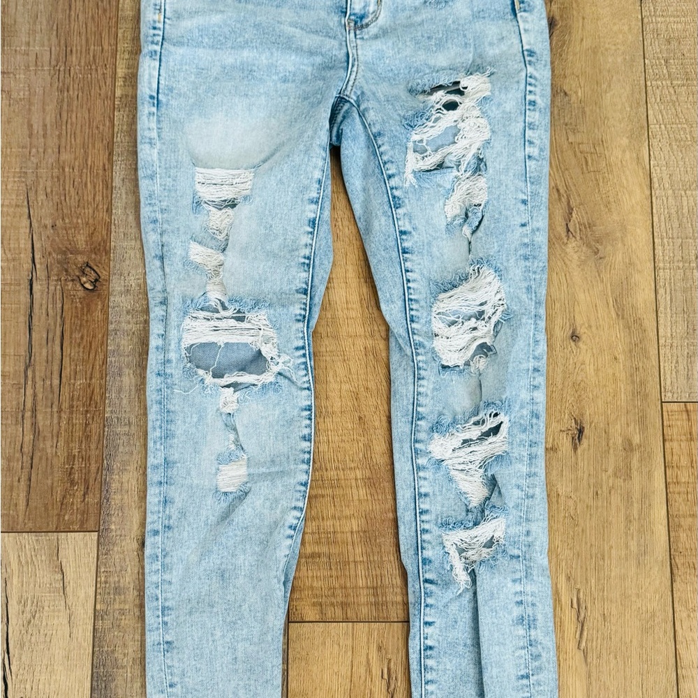Distressed Light Blue Women's Jeans-American Eagle